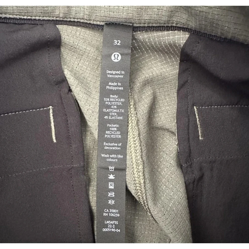 Lululemon ABC Pants Mens 32x30 Green Slim Chino Tapered Textured Travel Commute - Picture 4 of 8